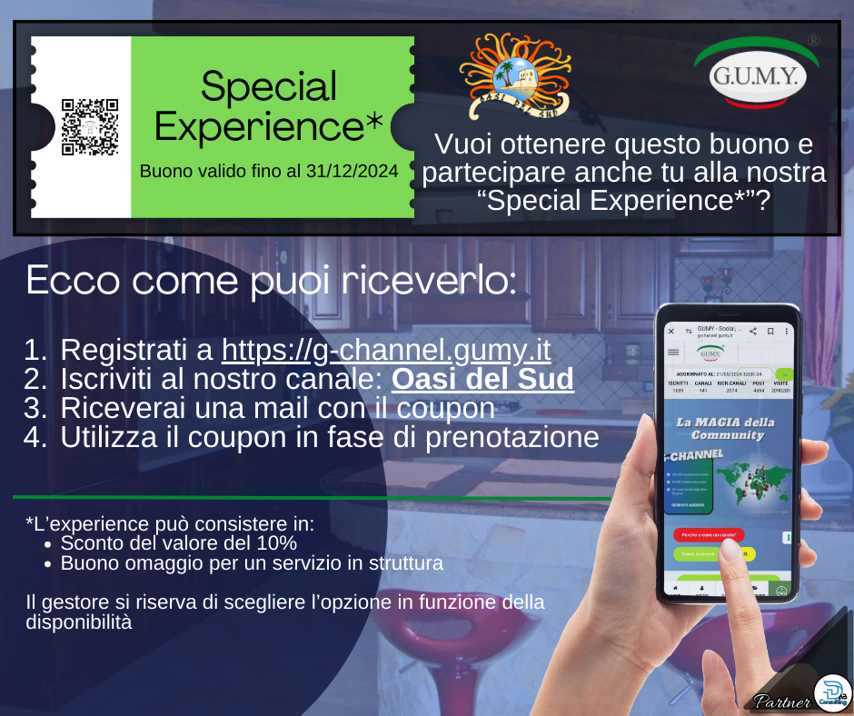 Partecipa alla Special Experience di Oasi del Sud!